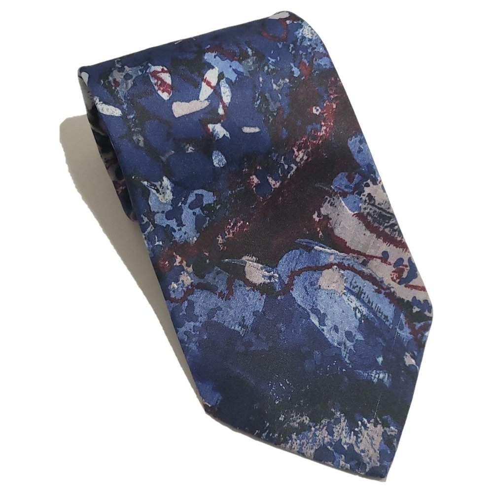 Italian Handmade Men's Tie Blue Gray